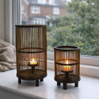 Lantaarn Rotan bruin set 2